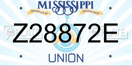 Z28872E Mississippi License Plate