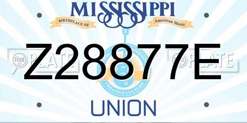 Z28877E Mississippi License Plate