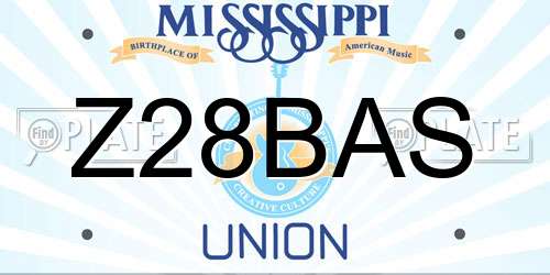 Z28BAS Mississippi License Plate