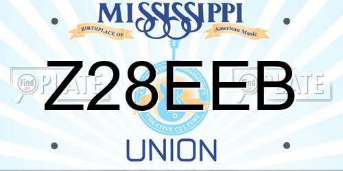 Z28EEB Mississippi License Plate