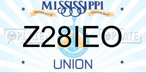 Z28IEO Mississippi License Plate