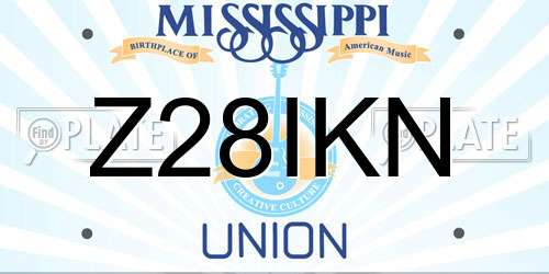 Z28IKN Mississippi License Plate