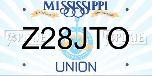 Z28JTO Mississippi License Plate