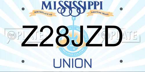 Z28JZD Mississippi License Plate