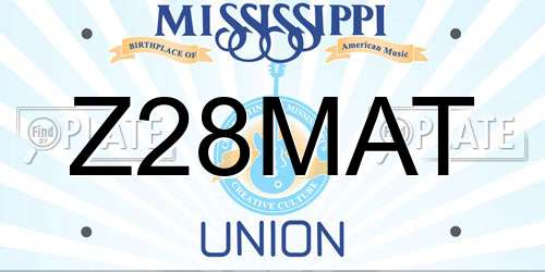 Z28MAT Mississippi License Plate