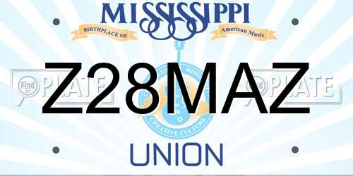 Z28MAZ Mississippi License Plate