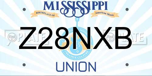 Z28NXB Mississippi License Plate