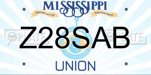 Z28SAB Mississippi License Plate