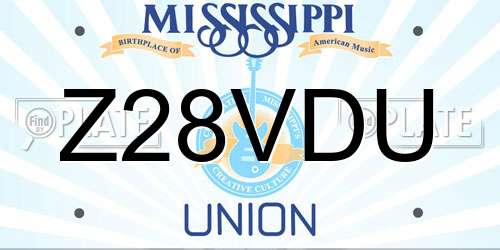 Z28VDU Mississippi License Plate