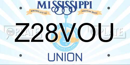 Z28VOU Mississippi License Plate