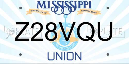 Z28VQU Mississippi License Plate