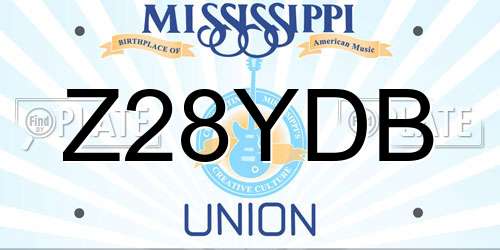 Z28YDB Mississippi License Plate