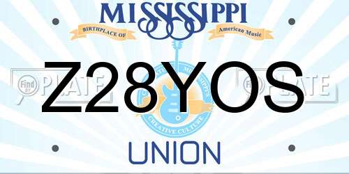 Z28YOS Mississippi License Plate