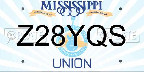 Z28YQS Mississippi License Plate