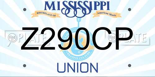 Z290CP Mississippi License Plate