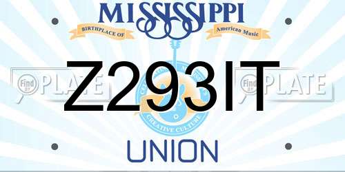 Z293IT Mississippi License Plate