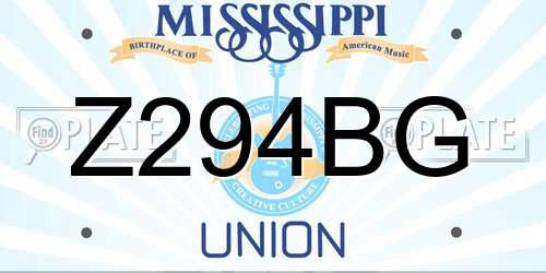 Z294BG Mississippi License Plate