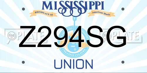 Z294SG Mississippi License Plate