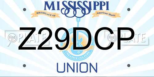 Z29DCP Mississippi License Plate