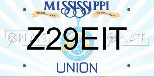 Z29EIT Mississippi License Plate