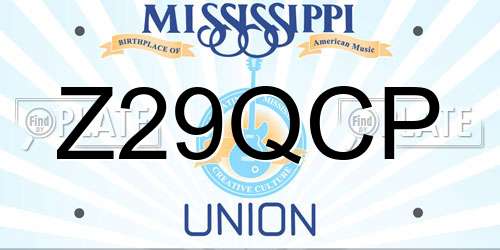 Z29QCP Mississippi License Plate