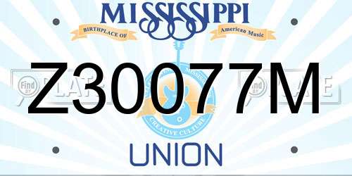 Z30077M Mississippi License Plate