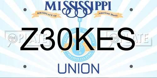 Z30KES Mississippi License Plate