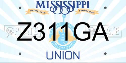 Z311GA Mississippi License Plate