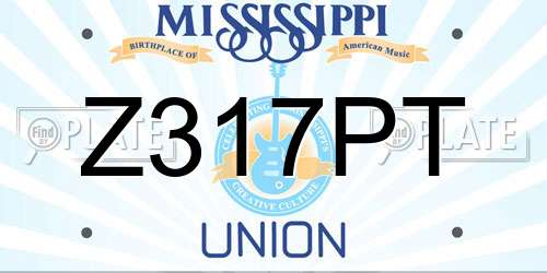 Z317PT Mississippi License Plate