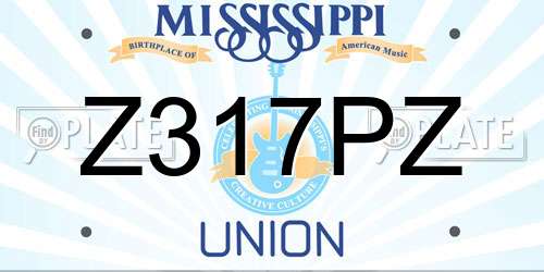 Z317PZ Mississippi License Plate