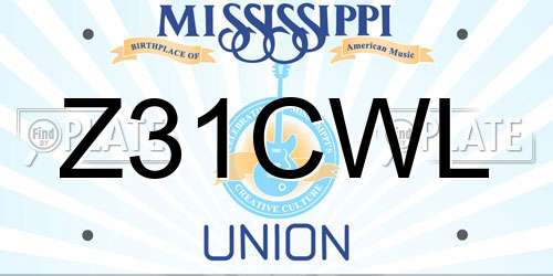 Z31CWL Mississippi License Plate