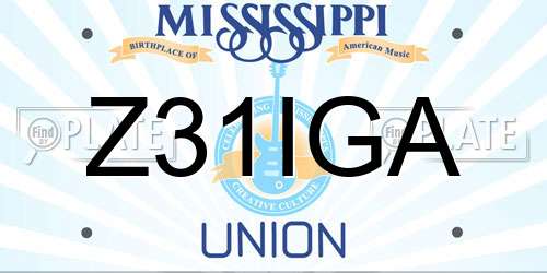 Z31IGA Mississippi License Plate