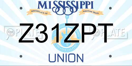 Z31ZPT Mississippi License Plate