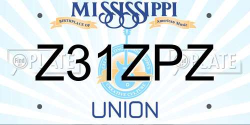 Z31ZPZ Mississippi License Plate