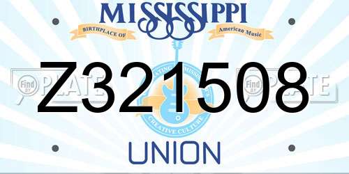 Z321508 Mississippi License Plate