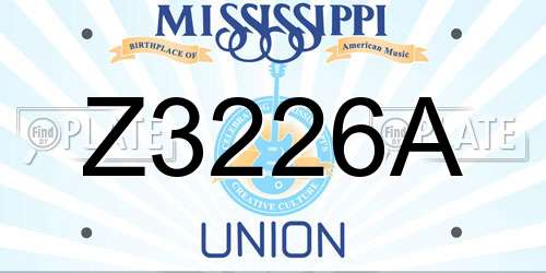 Z3226A Mississippi License Plate