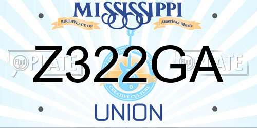 Z322GA Mississippi License Plate