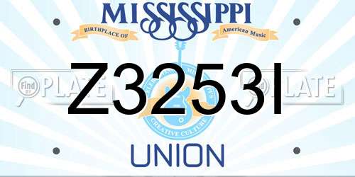 Z3253I Mississippi License Plate