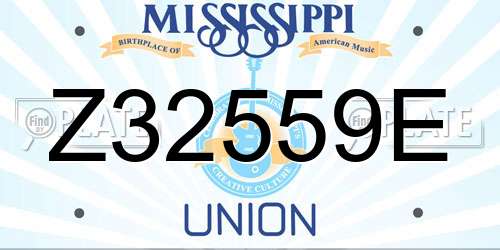 Z32559E Mississippi License Plate