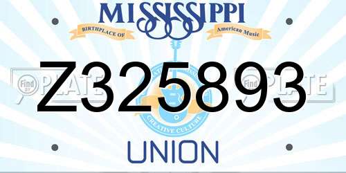 Z325893 Mississippi License Plate