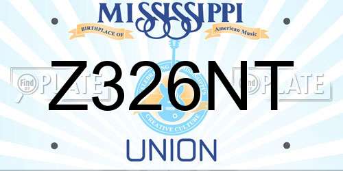 Z326NT Mississippi License Plate