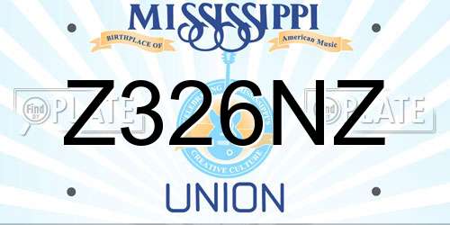 Z326NZ Mississippi License Plate