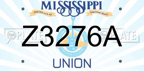 Z3276A Mississippi License Plate