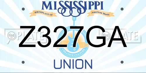 Z327GA Mississippi License Plate