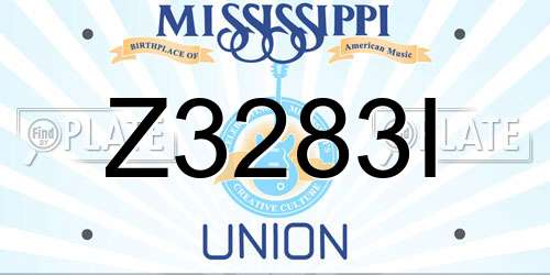 Z3283I Mississippi License Plate