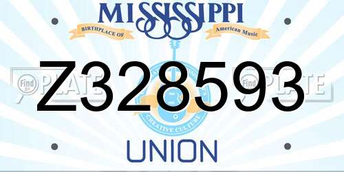 Z328593 Mississippi License Plate