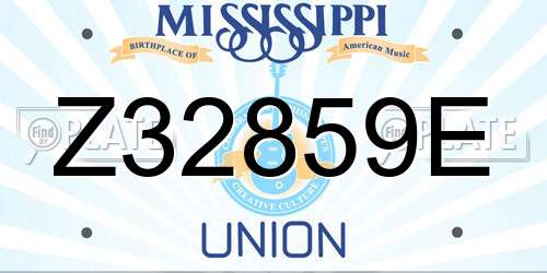 Z32859E Mississippi License Plate