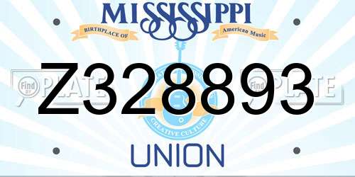 Z328893 Mississippi License Plate