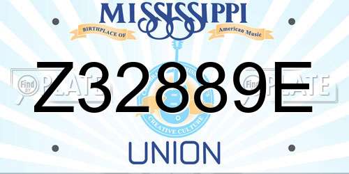 Z32889E Mississippi License Plate