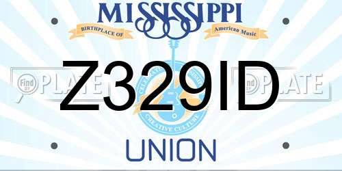Z329ID Mississippi License Plate